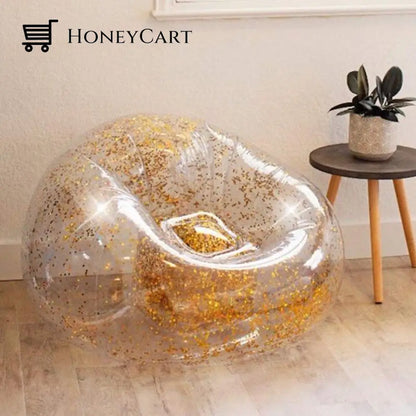 Inflatable Glitter Chair - Beanbag For Living Room Kids Game Rooms Outdoors Or Indoors Home Decor