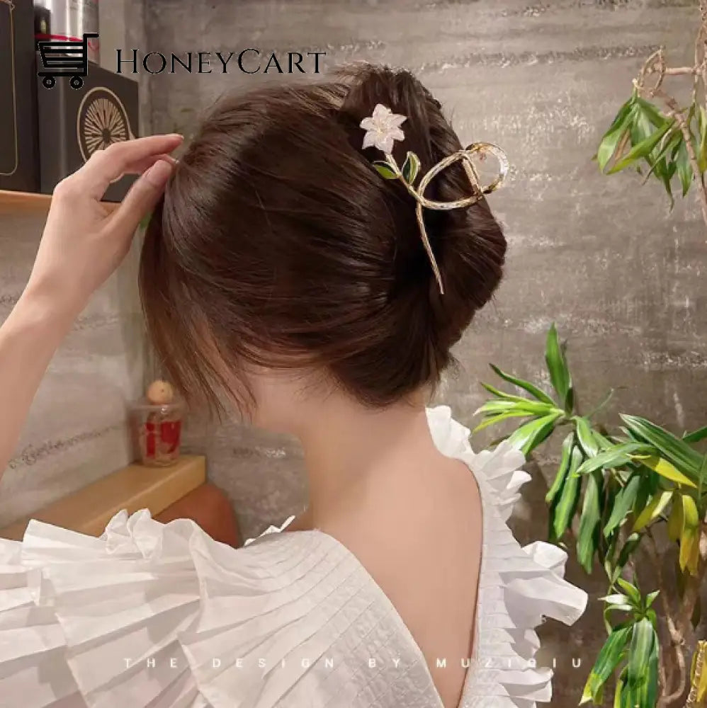 Ins Style Delicate Lily Hair Claws