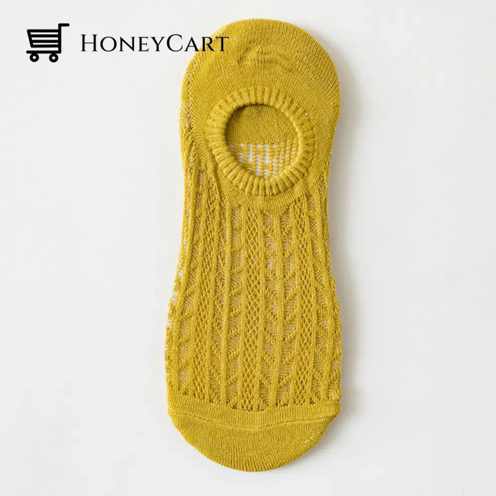 Invisible Air Socks Yellow / 3 Pairs