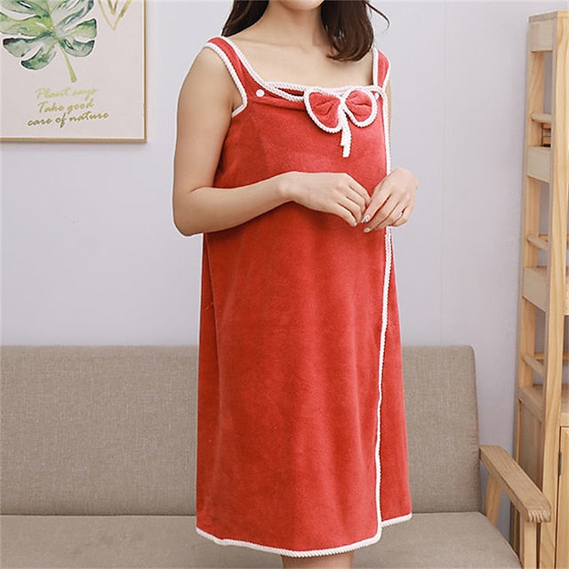 Plus Size 80-180 Catties  Wearable Bath Towel Sling Bathrobe Bath Skirt Thickened  Pure Cotton Absorbent