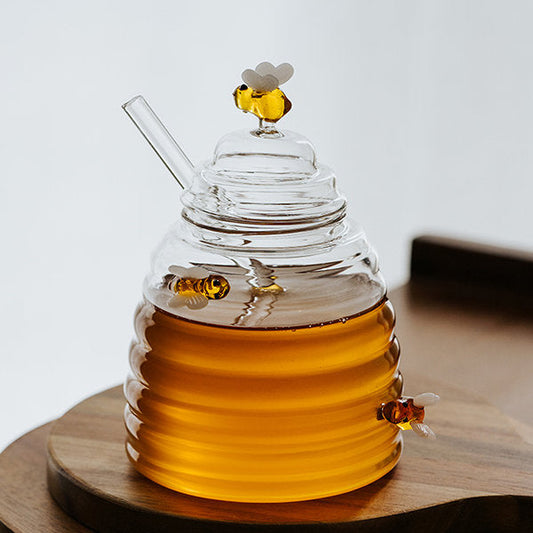 Unique Glass Honey Jar