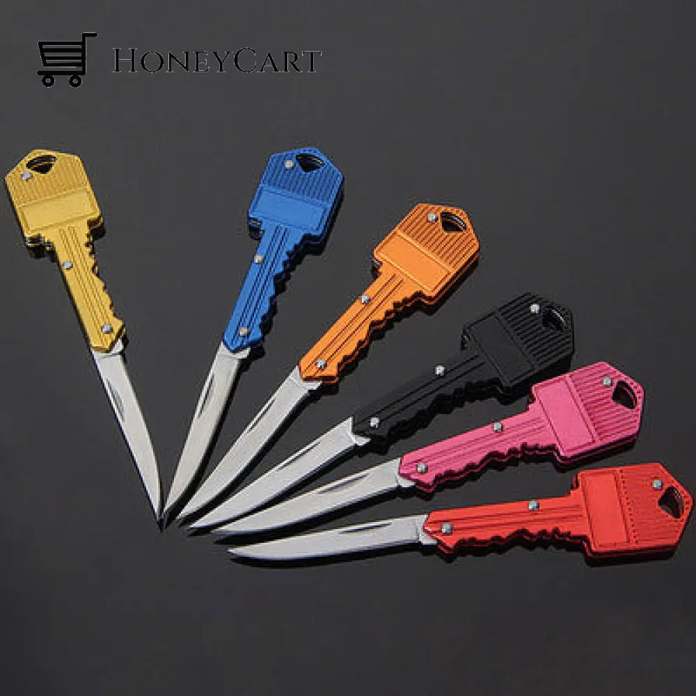 Key Shape Foldable Mini Camping Knife Craft Blades