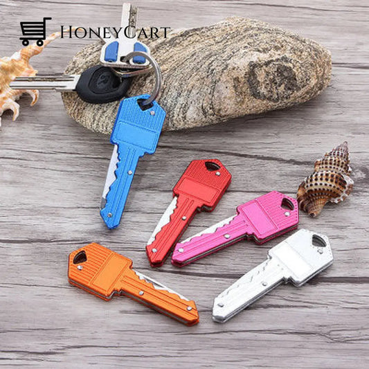 Key Shape Foldable Mini Camping Knife Craft Blades
