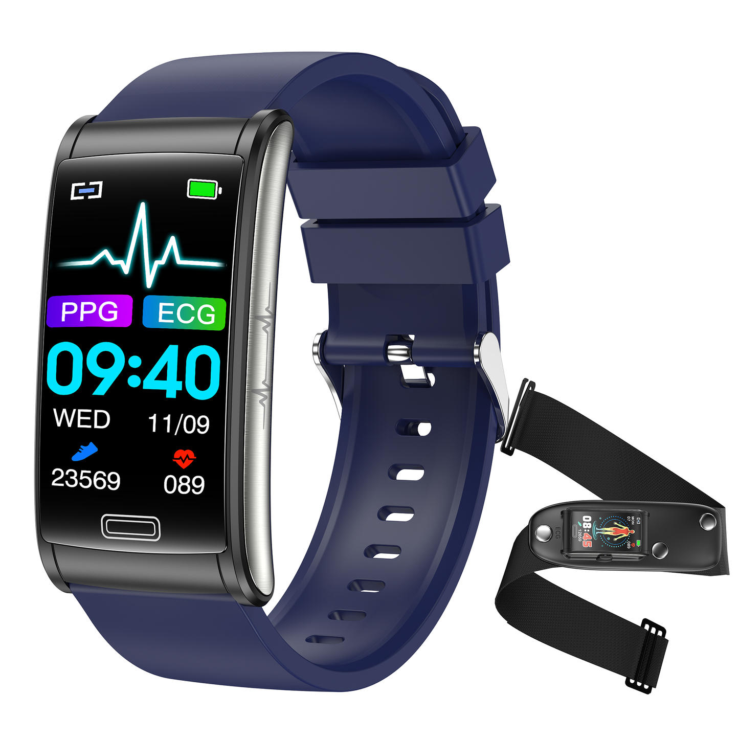 ECG Bracelet Blood Oxygen Blood Glucose Scientific Sleep HRV Smart Watch