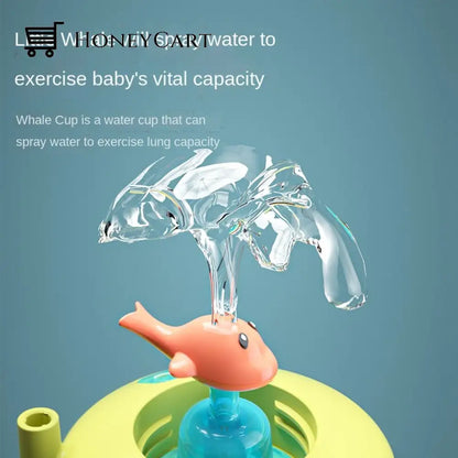 Kids Whale Water Spray Drinking Cup Bottles
