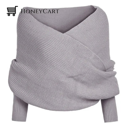 Knitted Wrap Scarf With Sleeves Tool