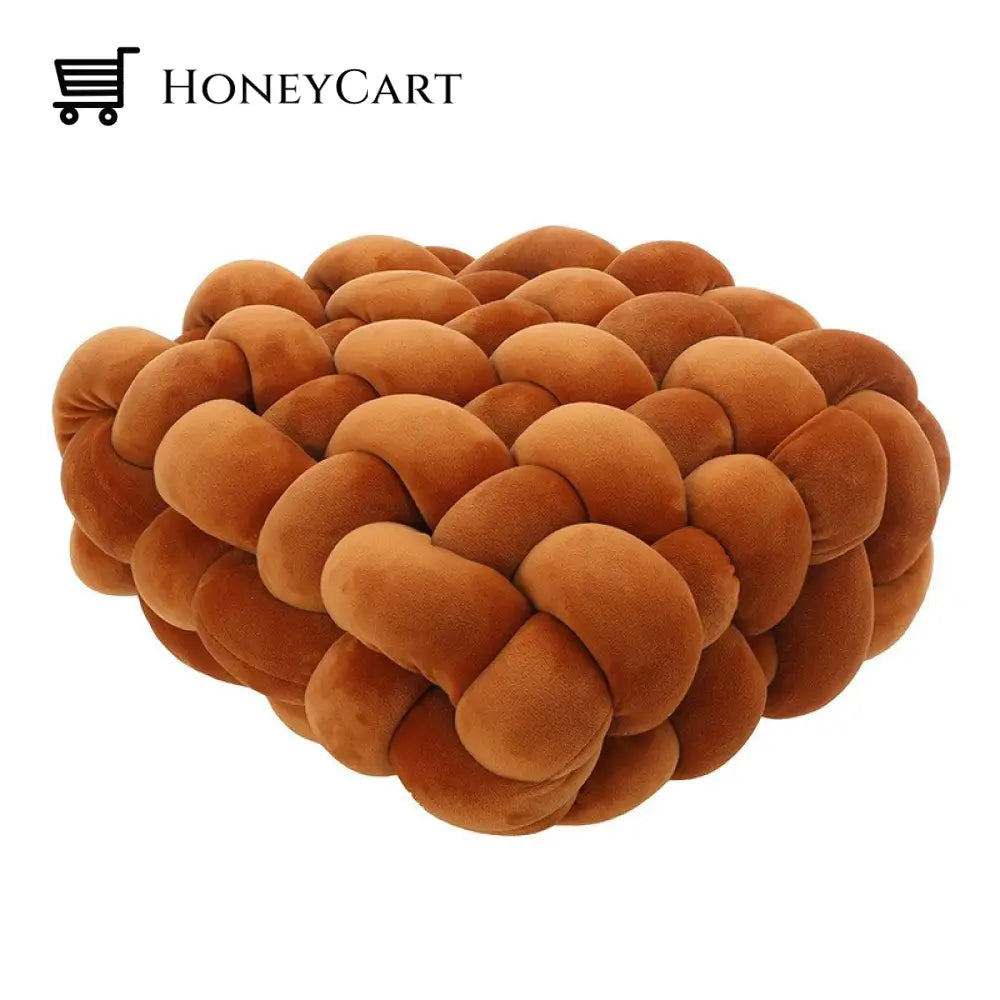 Knotted Ball Decorative Pillow Caramel Colour Pillows