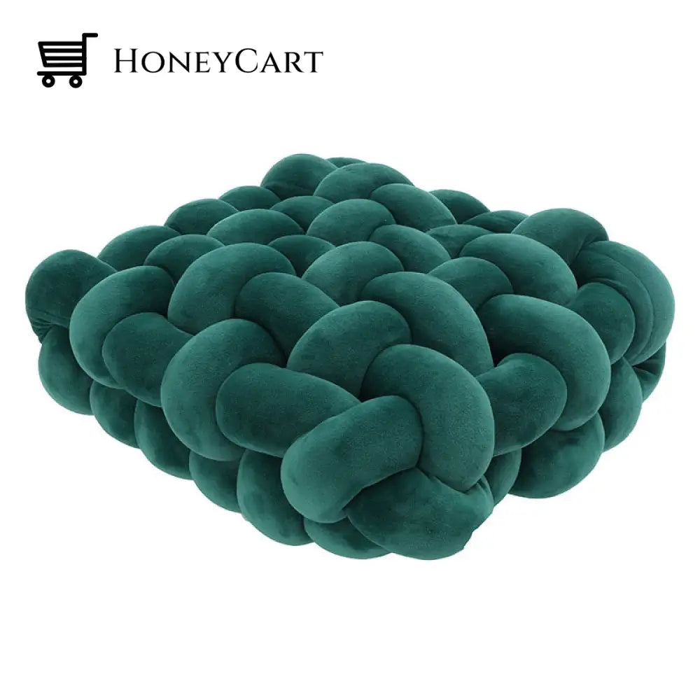 Knotted Ball Decorative Pillow Dark Green Pillows