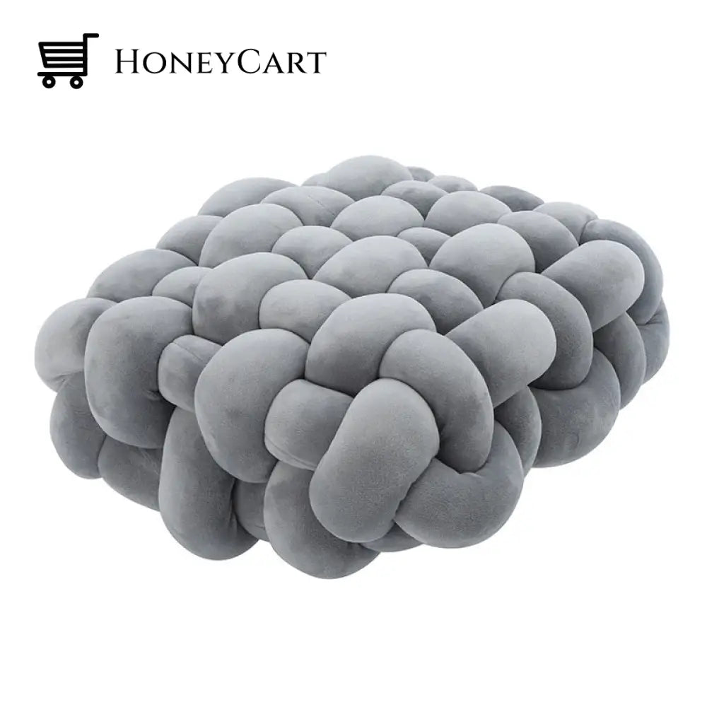 Knotted Ball Decorative Pillow Light Grey Pillows