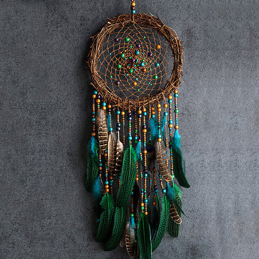 Handmade Feather Wood Rattan Dreamcatcher