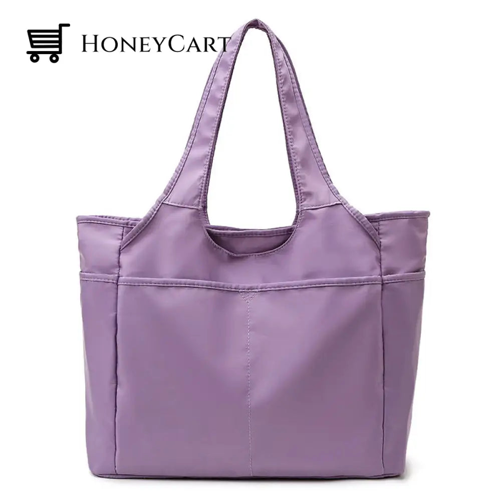 Large Capacity Tote Handbag Purple