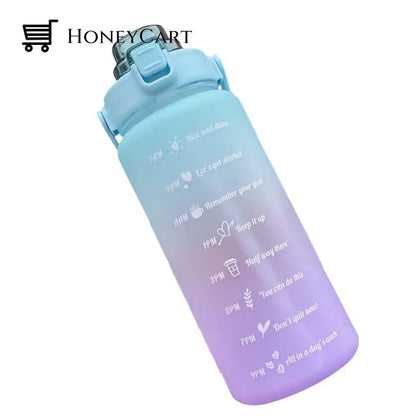 Large Half Gallon 64 Oz Motivational Water Bottle Blue-Purple