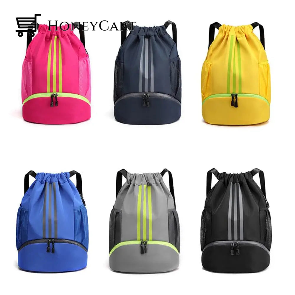 Large Nylon Drawstring Pocket Backpack