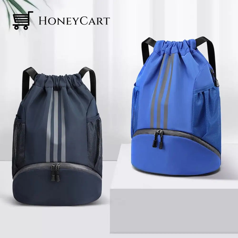 Large Nylon Drawstring Pocket Backpack