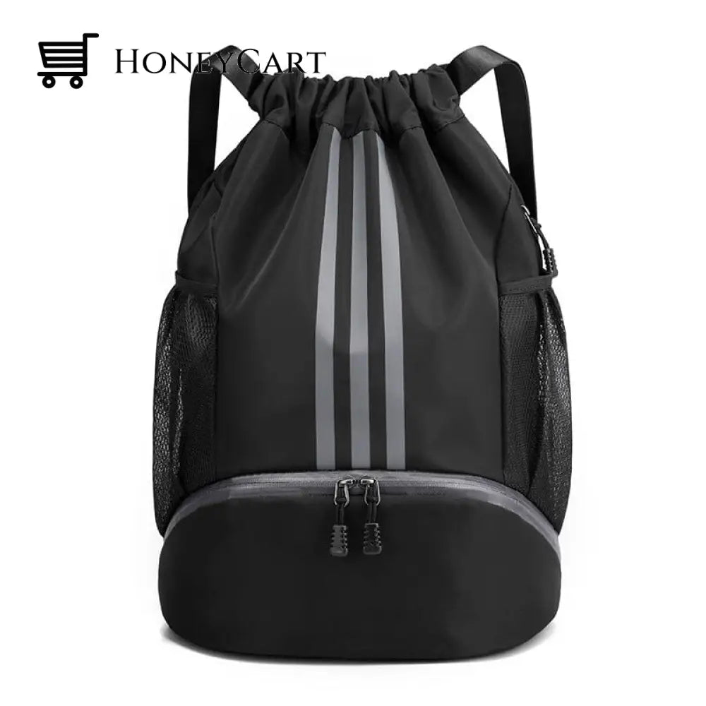 Large Nylon Drawstring Pocket Backpack