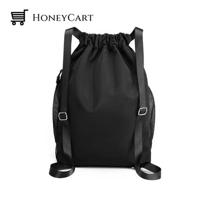 Large Nylon Drawstring Pocket Backpack