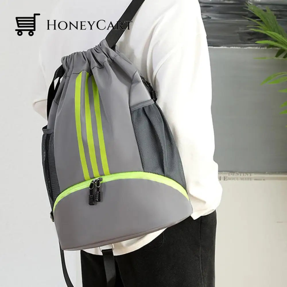 Large Nylon Drawstring Pocket Backpack