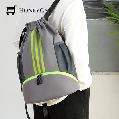 Large Nylon Drawstring Pocket Backpack