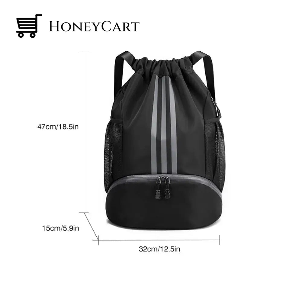 Large Nylon Drawstring Pocket Backpack