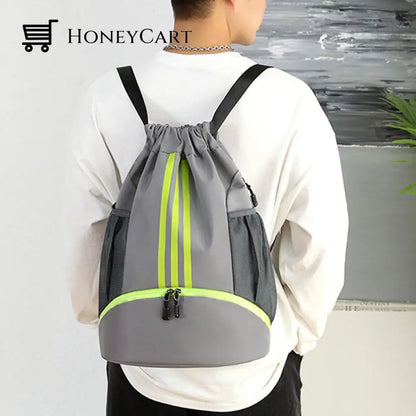 Large Nylon Drawstring Pocket Backpack