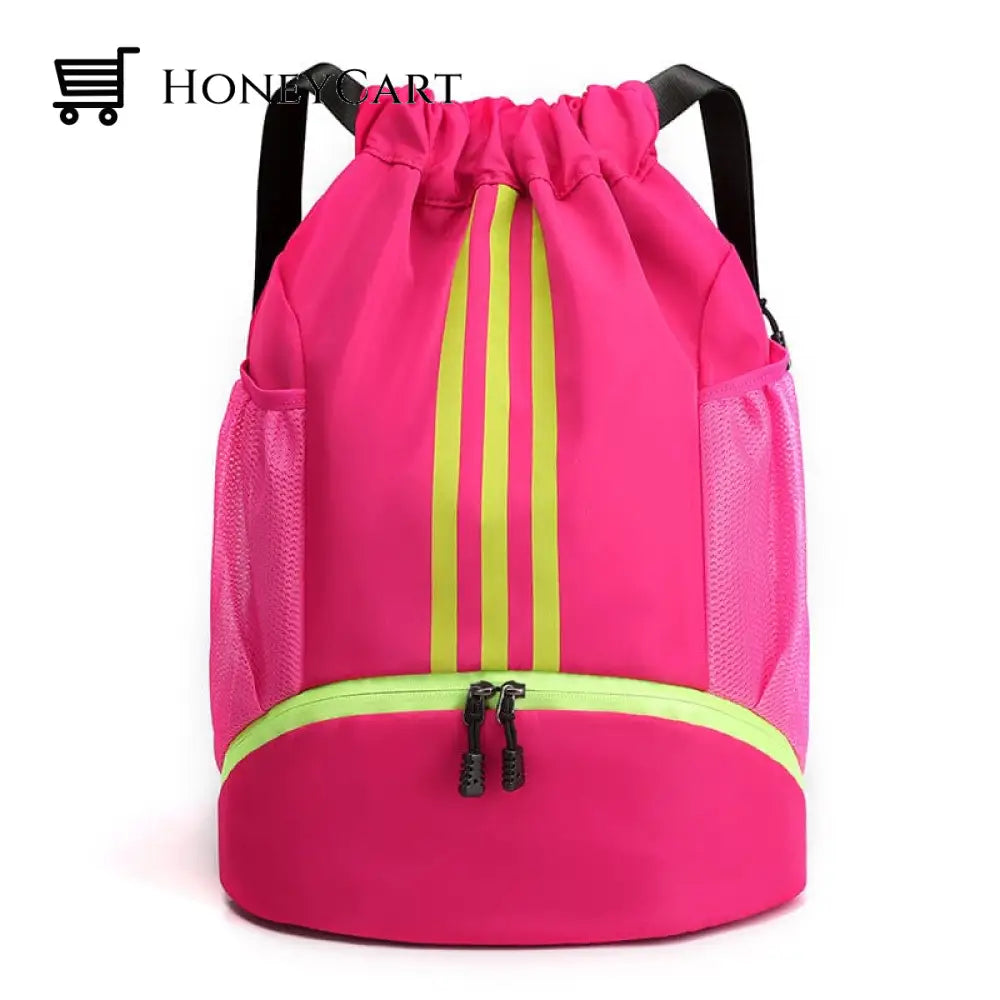 Large Nylon Drawstring Pocket Backpack
