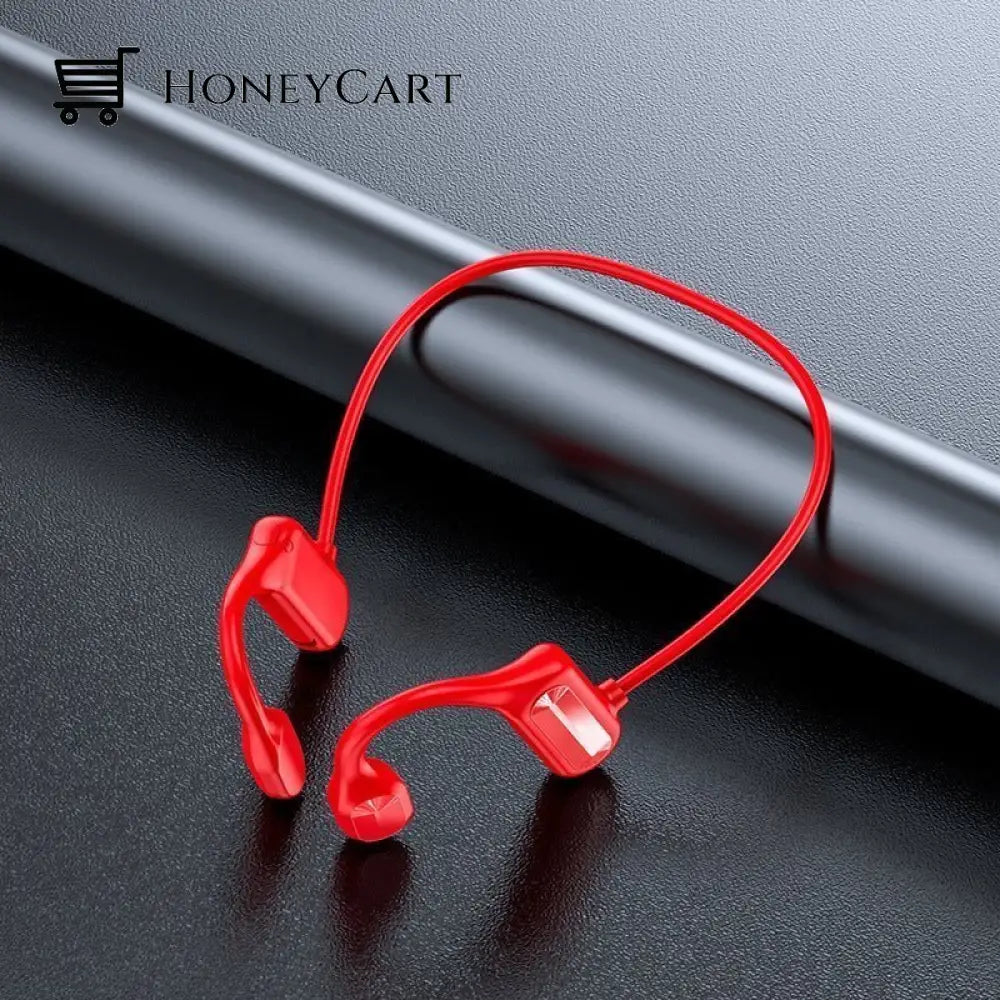 Last Day 49% Off - Bone Conduction Headphones Bluetooth Wireless Headset Red