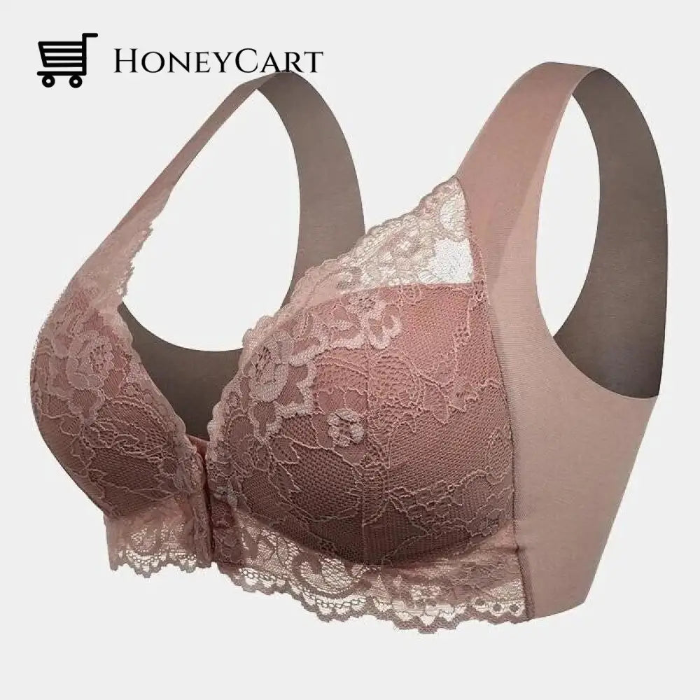 Last Day Buy 1 Get 2 Free- Bra For Women Front Closure 5D Beauty Back Sports Comfy Brown / M