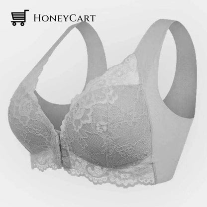 Last Day Buy 1 Get 2 Free- Bra For Women Front Closure 5D Beauty Back Sports Comfy Gray / M
