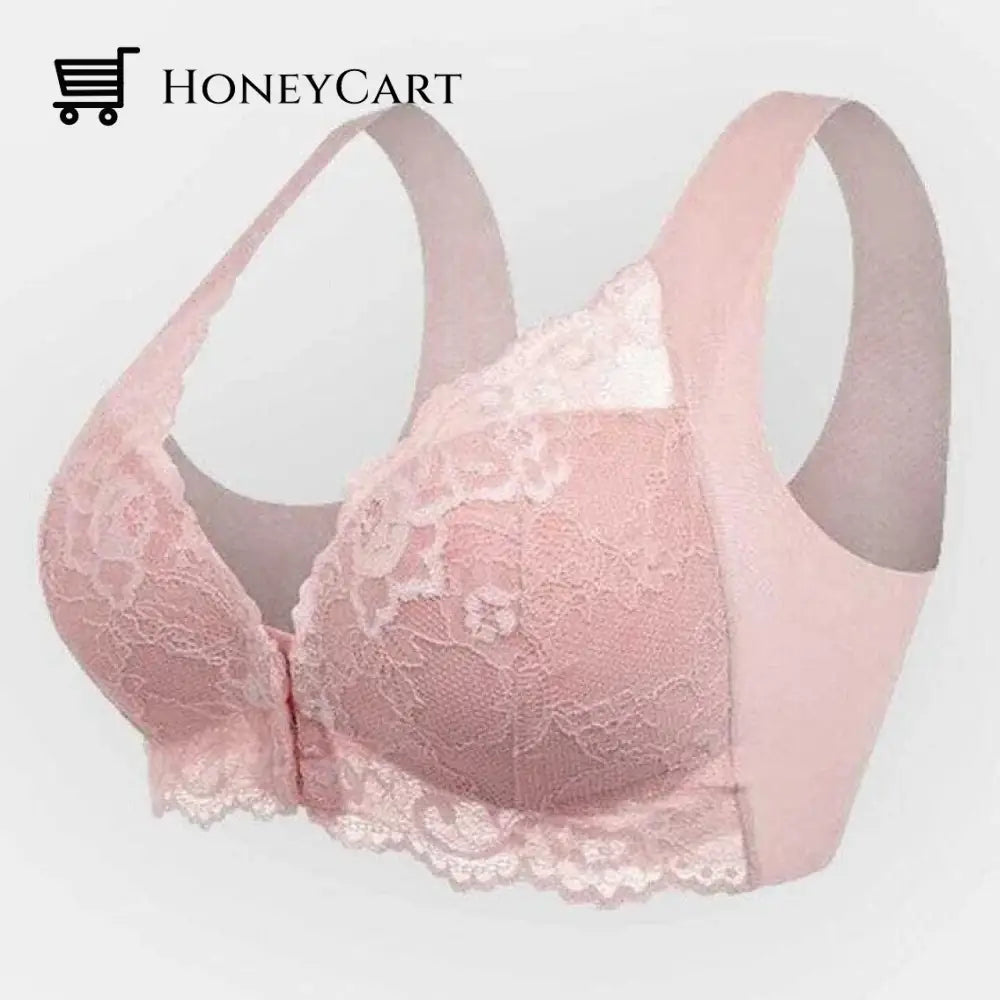 Last Day Buy 1 Get 2 Free- Bra For Women Front Closure 5D Beauty Back Sports Comfy Pink / M