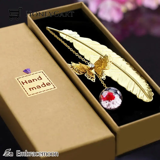Last Day Promotion 49% Off - Angels Feather Metal Bookmark ( Send Brown Paper Gift Box Today) Gold