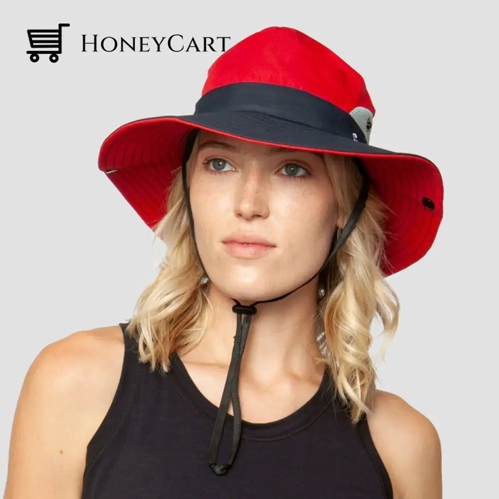 Last Day Promotion 49% Off Uv Protection Foldable Sun Hat Red