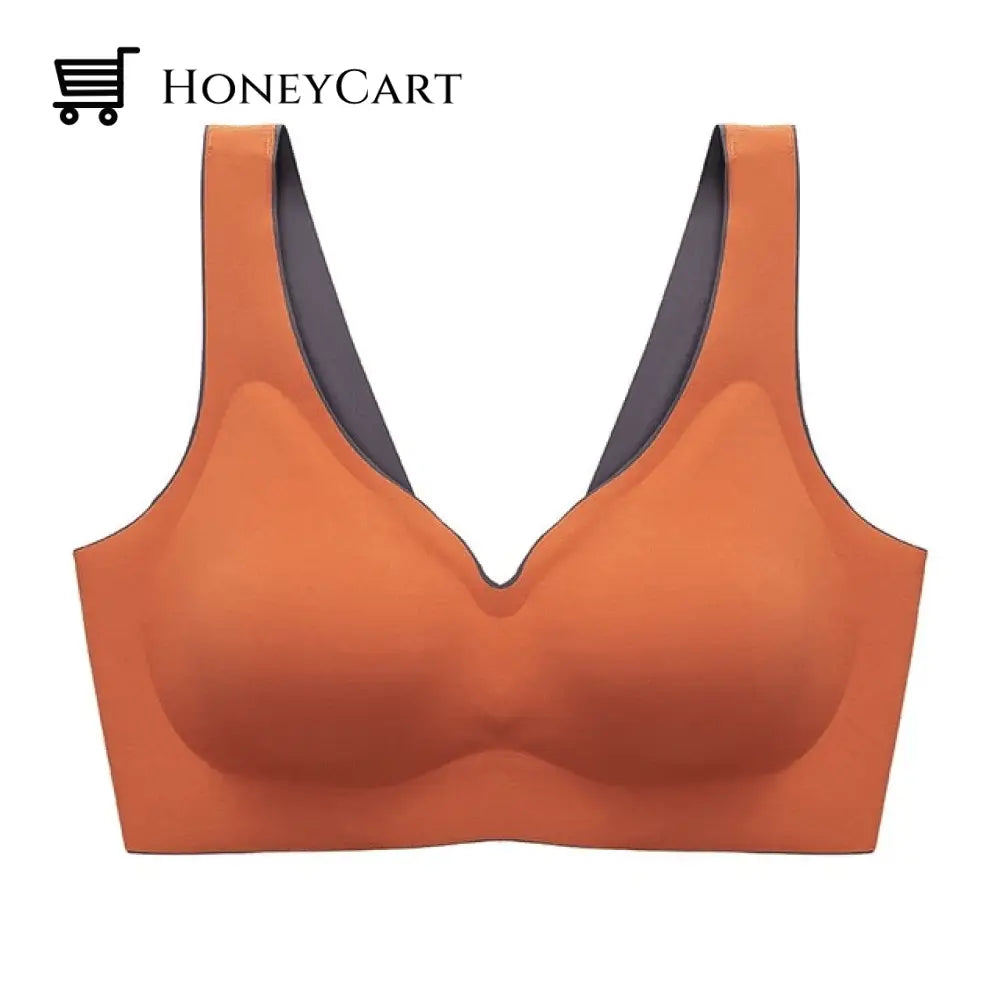 Latex Seamless Winter Bras Push Up Bralette Underwear For Women Cooling Gathers Shock-Proof Female