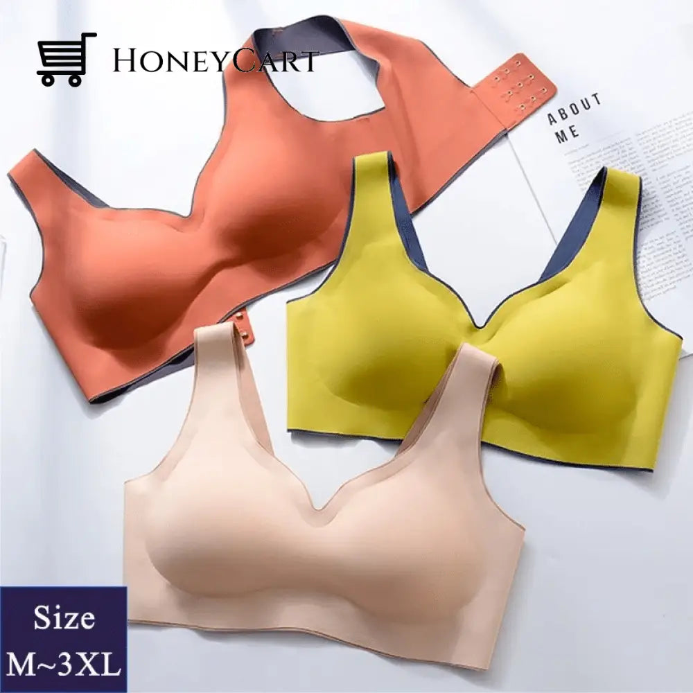 Latex Seamless Winter Bras Push Up Bralette Underwear For Women Cooling Gathers Shock-Proof Female