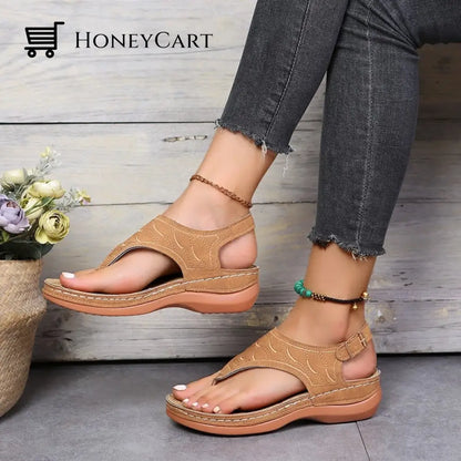 Leather Orthopedic Arch Support Sandals Diabetic Walking