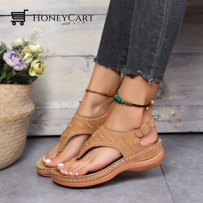 Leather Orthopedic Arch Support Sandals Diabetic Walking