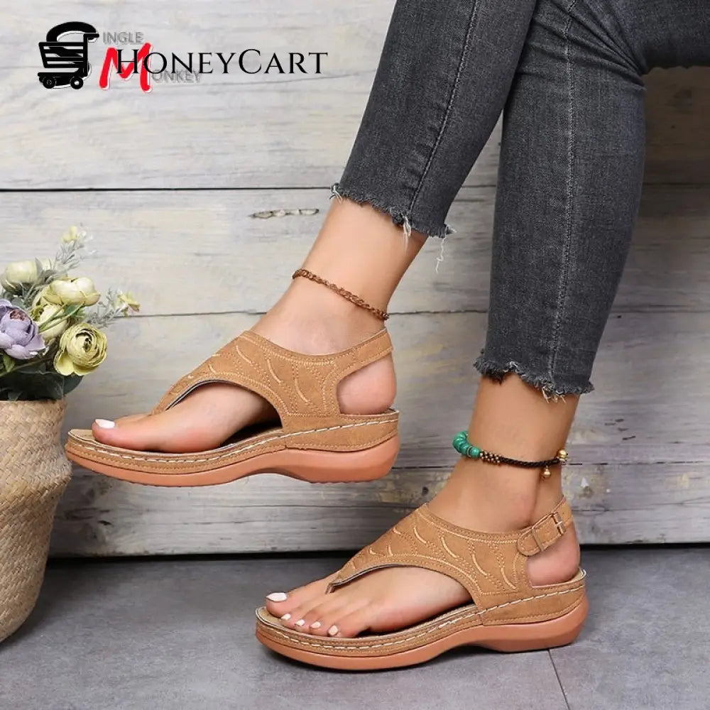 Leather Orthopedic Arch Support Sandals Diabetic Walking
