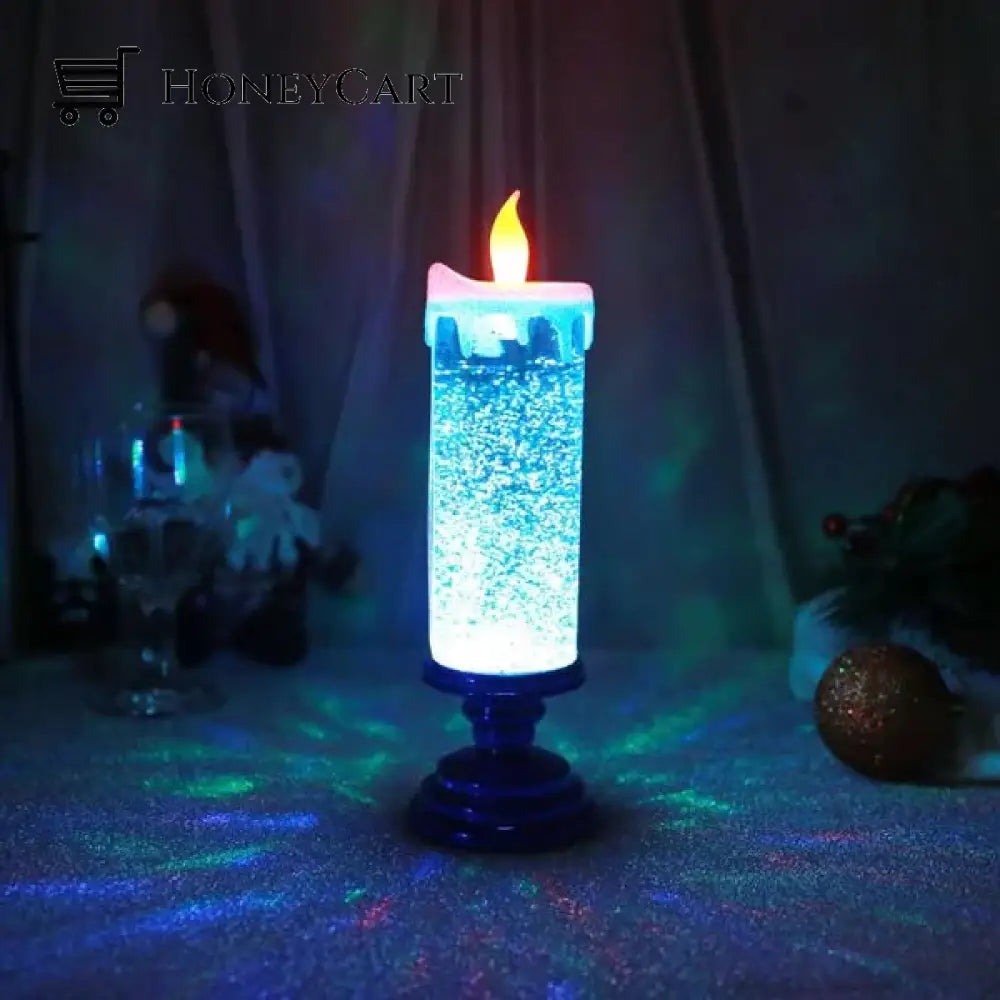Led Christmas Candles With Pedestal Blue
