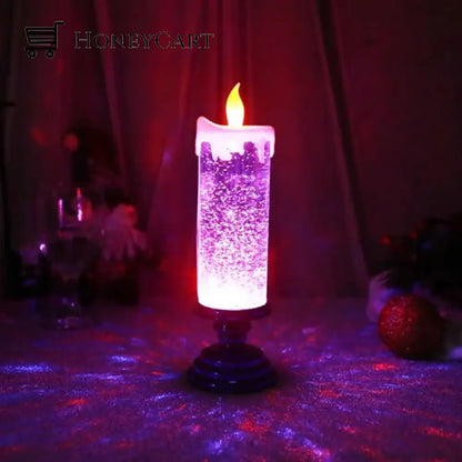 Led Christmas Candles With Pedestal Purple
