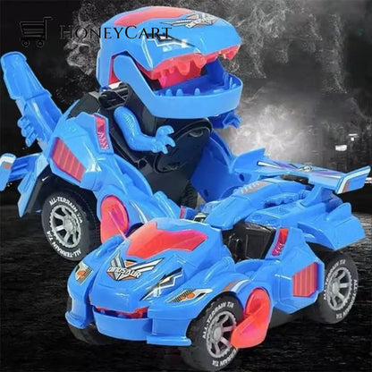 Led Dinosaur Transformation Car Toy Blue Tool