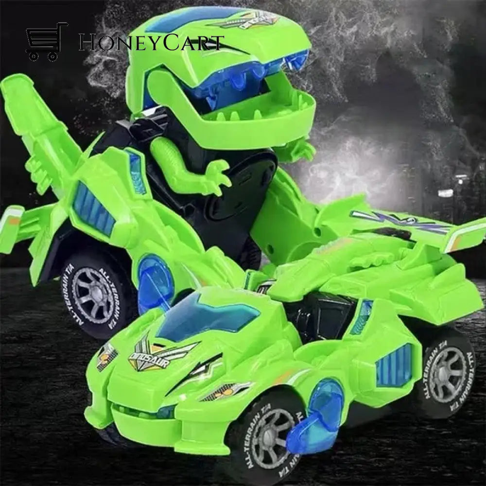 Led Dinosaur Transformation Car Toy Green Tool