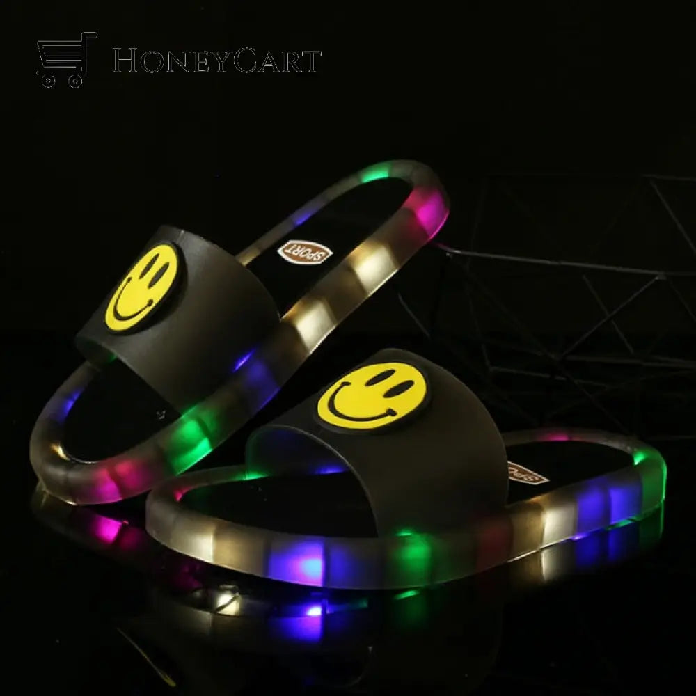 Led Light Up Party Slippers Black / 24-25 Worldwide