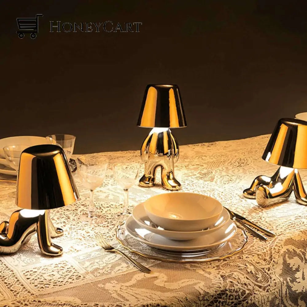 Led Little Golden Man Table Lamp