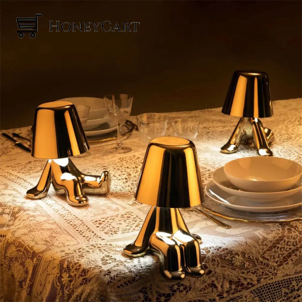 Led Little Golden Man Table Lamp
