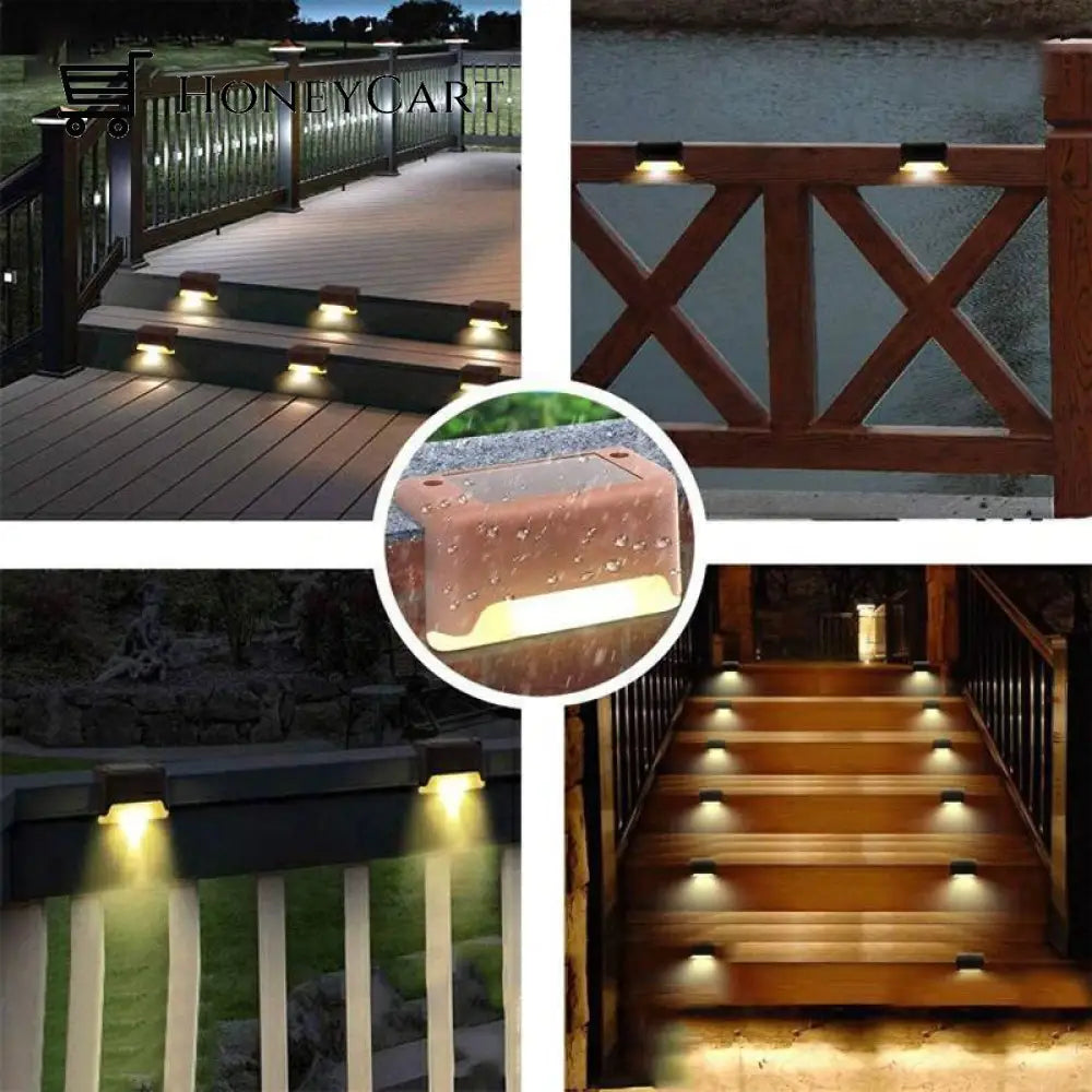 Led Solar Lamp Path Staircase Outdoor Waterproof Wall Light