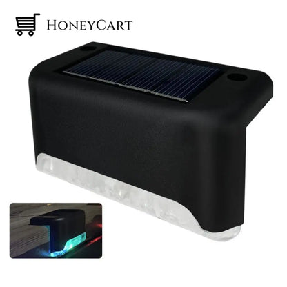 Led Solar Lamp Path Staircase Outdoor Waterproof Wall Light Black / Colorful