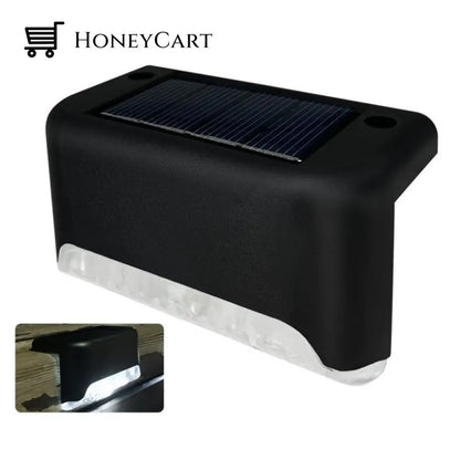 Led Solar Lamp Path Staircase Outdoor Waterproof Wall Light Black / White