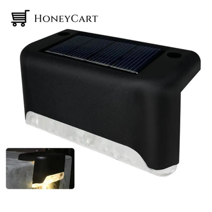 Led Solar Lamp Path Staircase Outdoor Waterproof Wall Light Black / Yellow