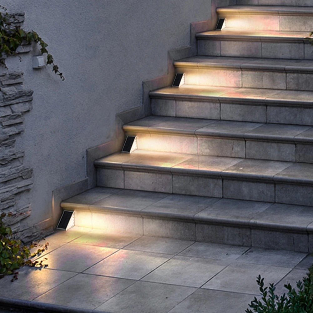 LED Solar Stair Outdoor Light - Triangle Solar Deck Light for Garden, Patio, Yard, Porch and  Front Door