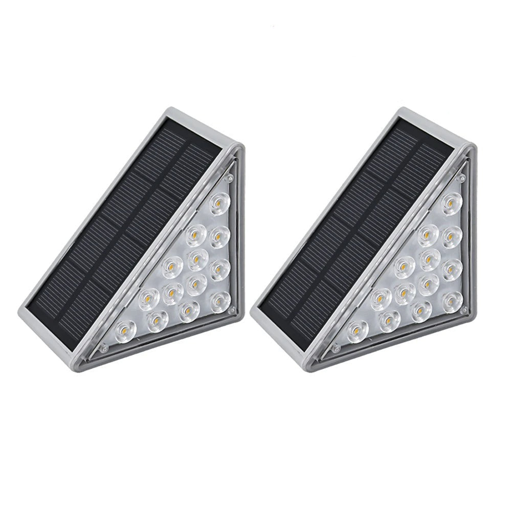 LED Solar Stair Outdoor Light - Triangle Solar Deck Light for Garden, Patio, Yard, Porch and  Front Door