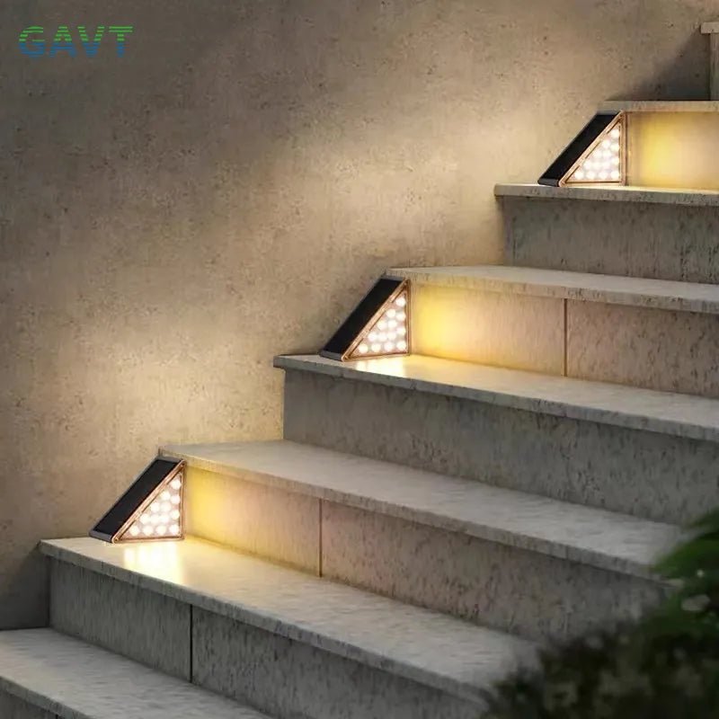 LED Solar Stair Outdoor Light - Triangle Solar Deck Light for Garden, Patio, Yard, Porch and  Front Door